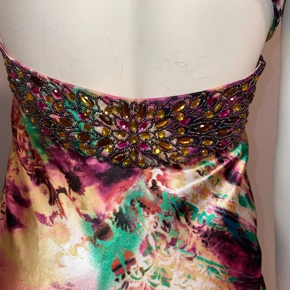 Cinderella Devine One Shoulder Embellished Evening Holiday Cocktail Maxi Dress - Picture 5 of 7